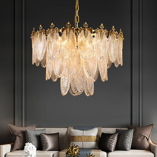 Brass Leaves Chandelier