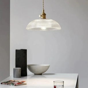 Vintage Copper Bowl Glass Pendant Light S121