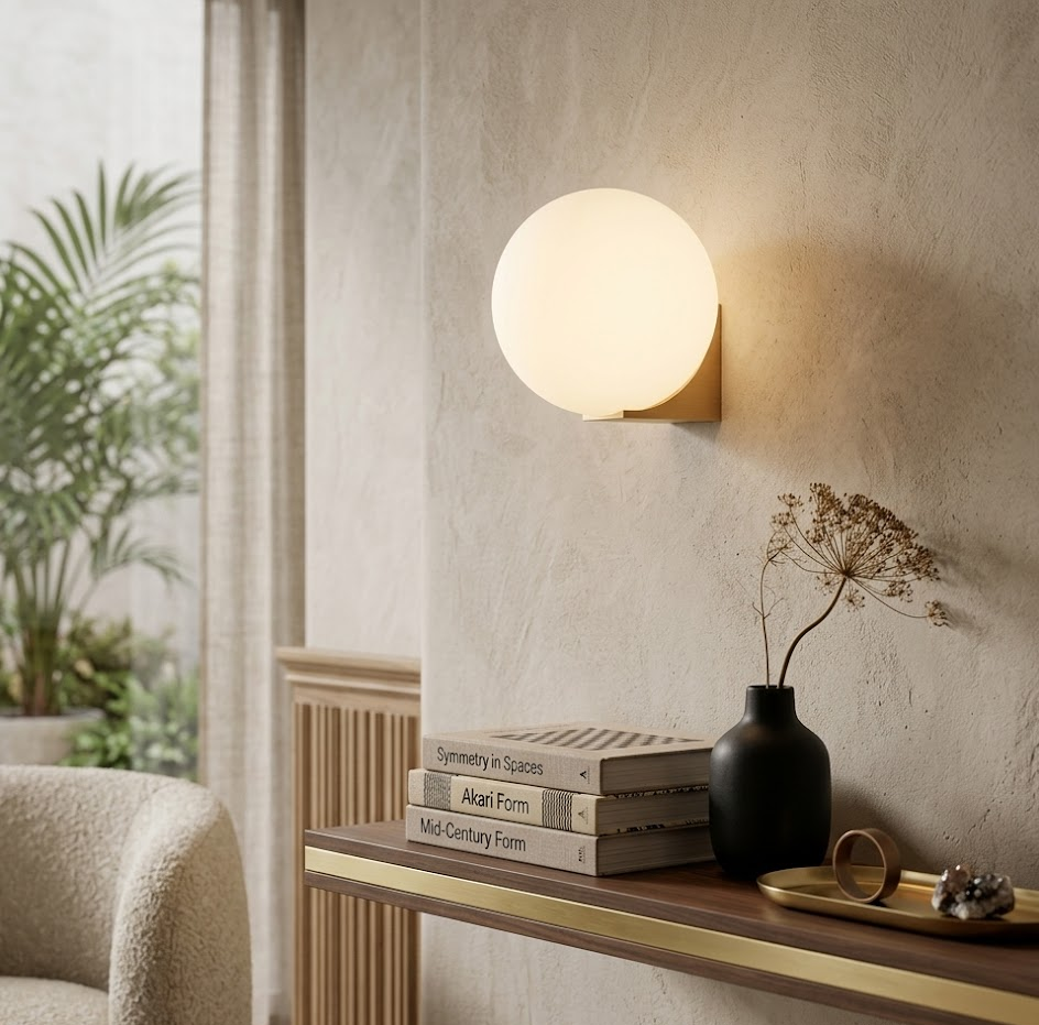 Minimalist Geometric Glass Globe Wall Lamp