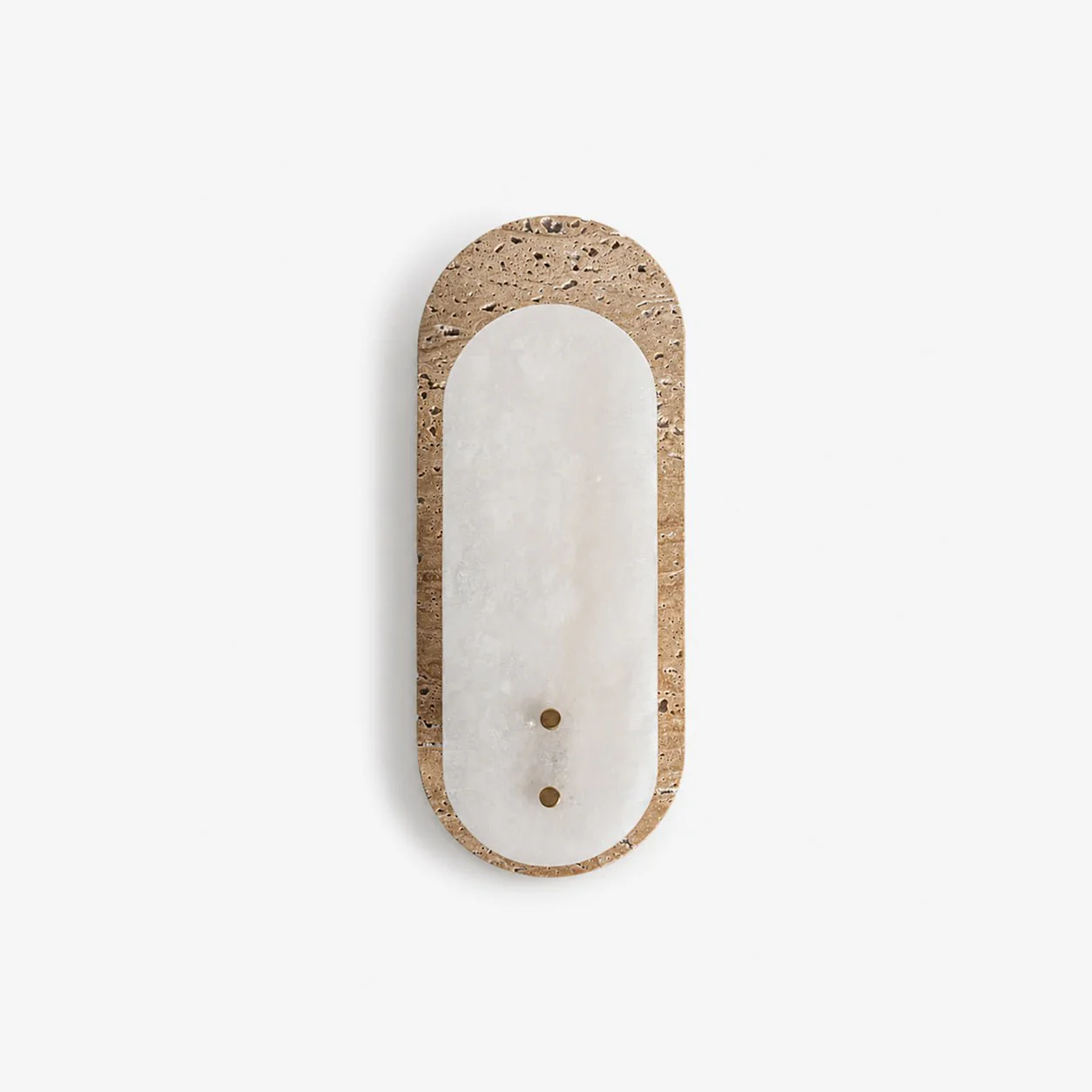 Natural Travertine & Alabaster Capsule Sconce
