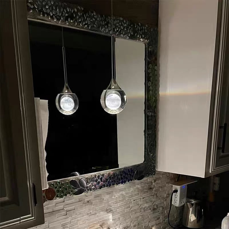 Moon Clear Glass Ball Pendant Light