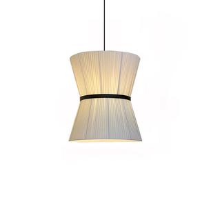 Pleated Linen Hourglass Pendant Light