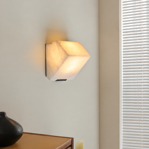 Alabaster Cube Wall Sconce