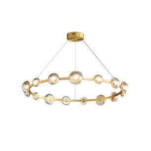 Brass Bar Glass Chandelier