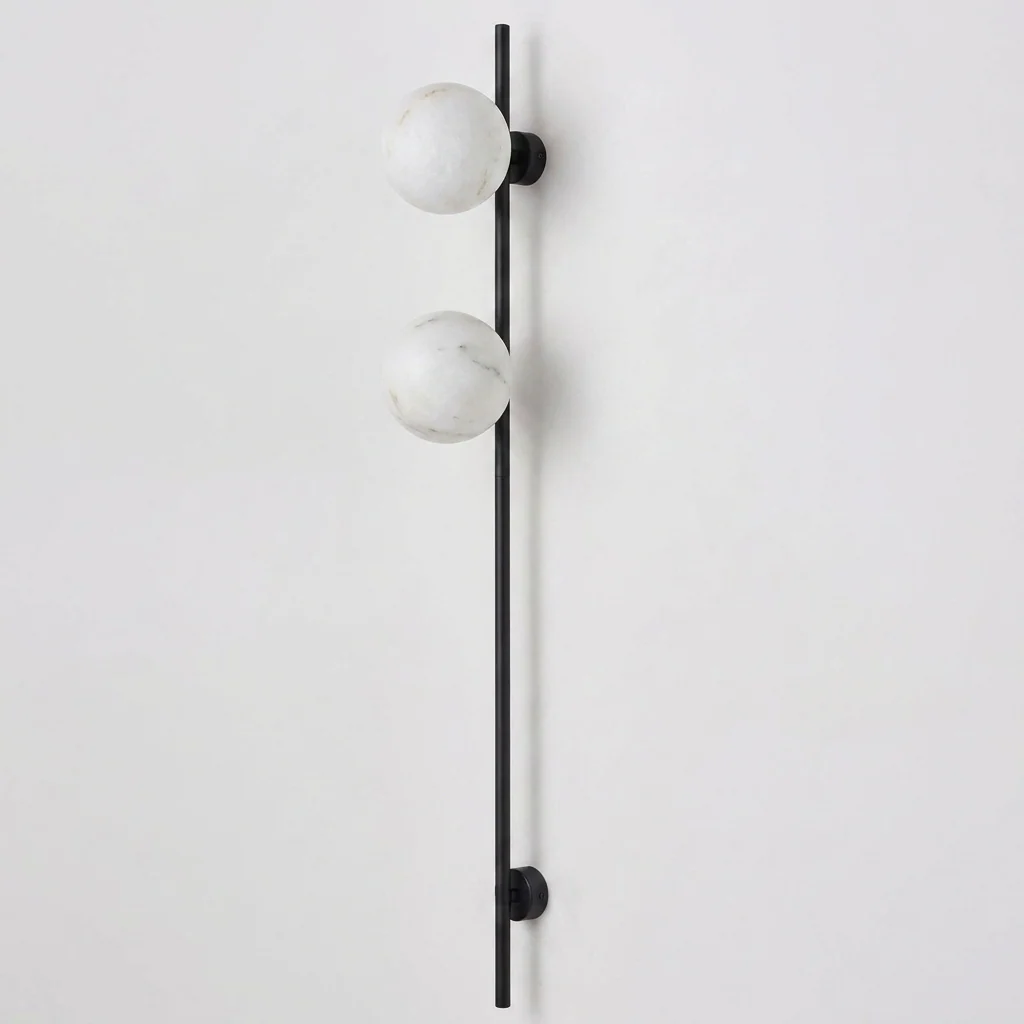 Sfera Alabaster Globe Vertical Wall Sconce