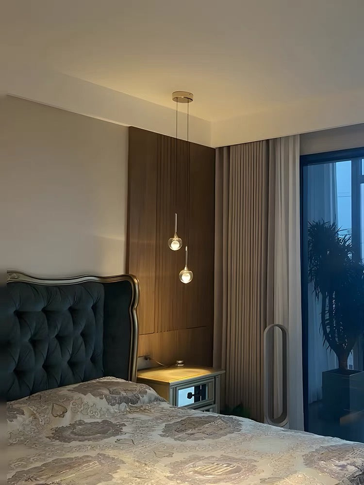 Moon Clear Glass Ball Pendant Light