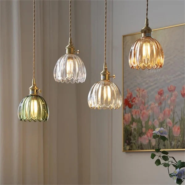 Japanese Retro Glass Flower Pendant Light S17