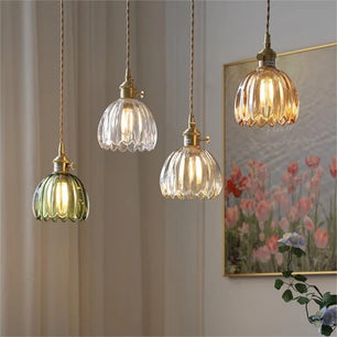 Japanese Retro Glass Flower Pendant Light S17