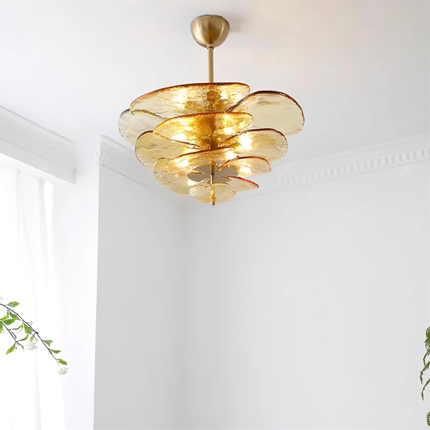 Lotus Leaf Murano Chandelier