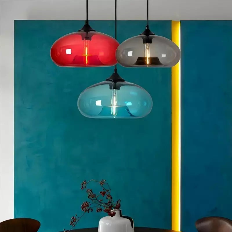 Doughnut glass pendant light