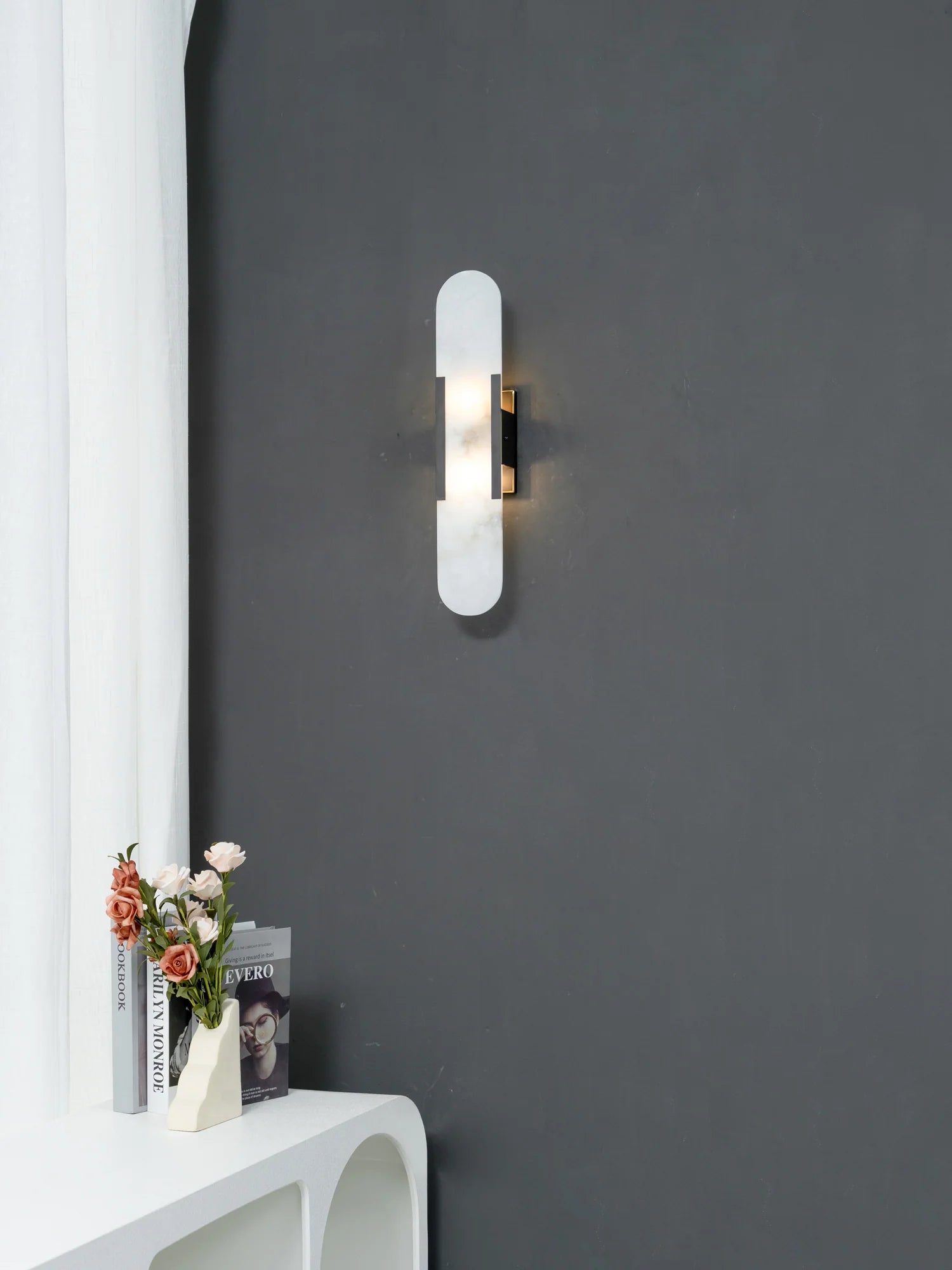 Geometric Harmony Alabaster Wall Lamp