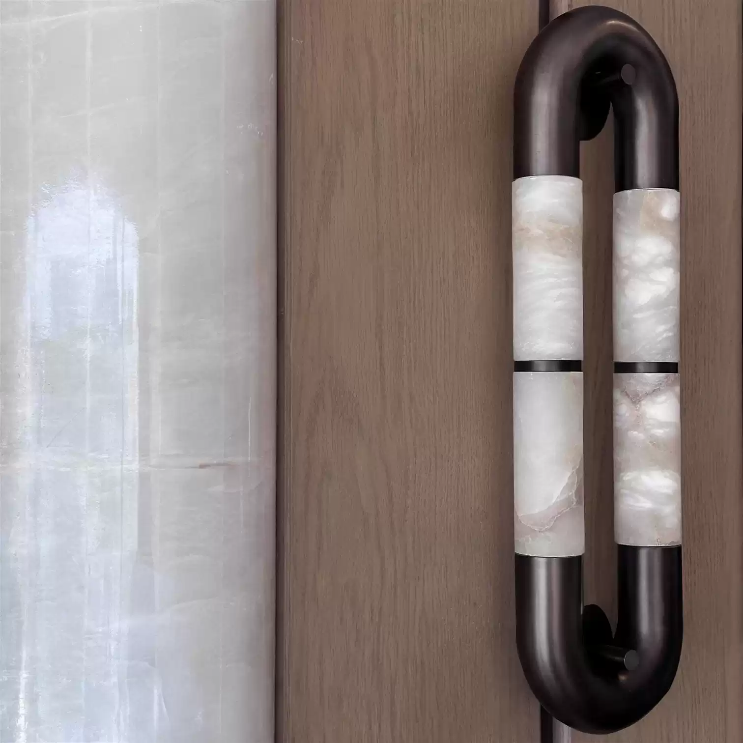 Volterra Dual-Crescent Alabaster Sconce