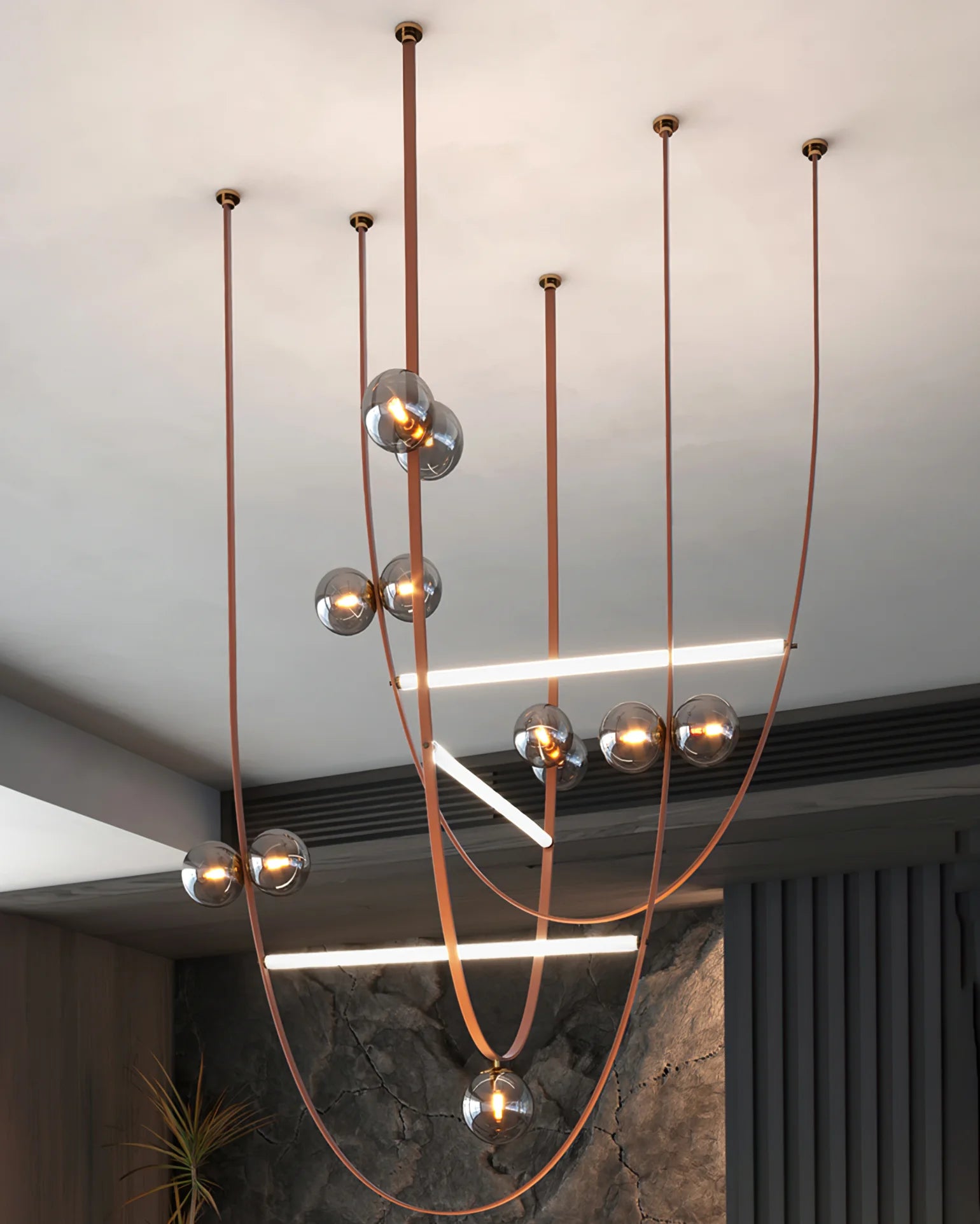 Belt Leather Ball Chandelier