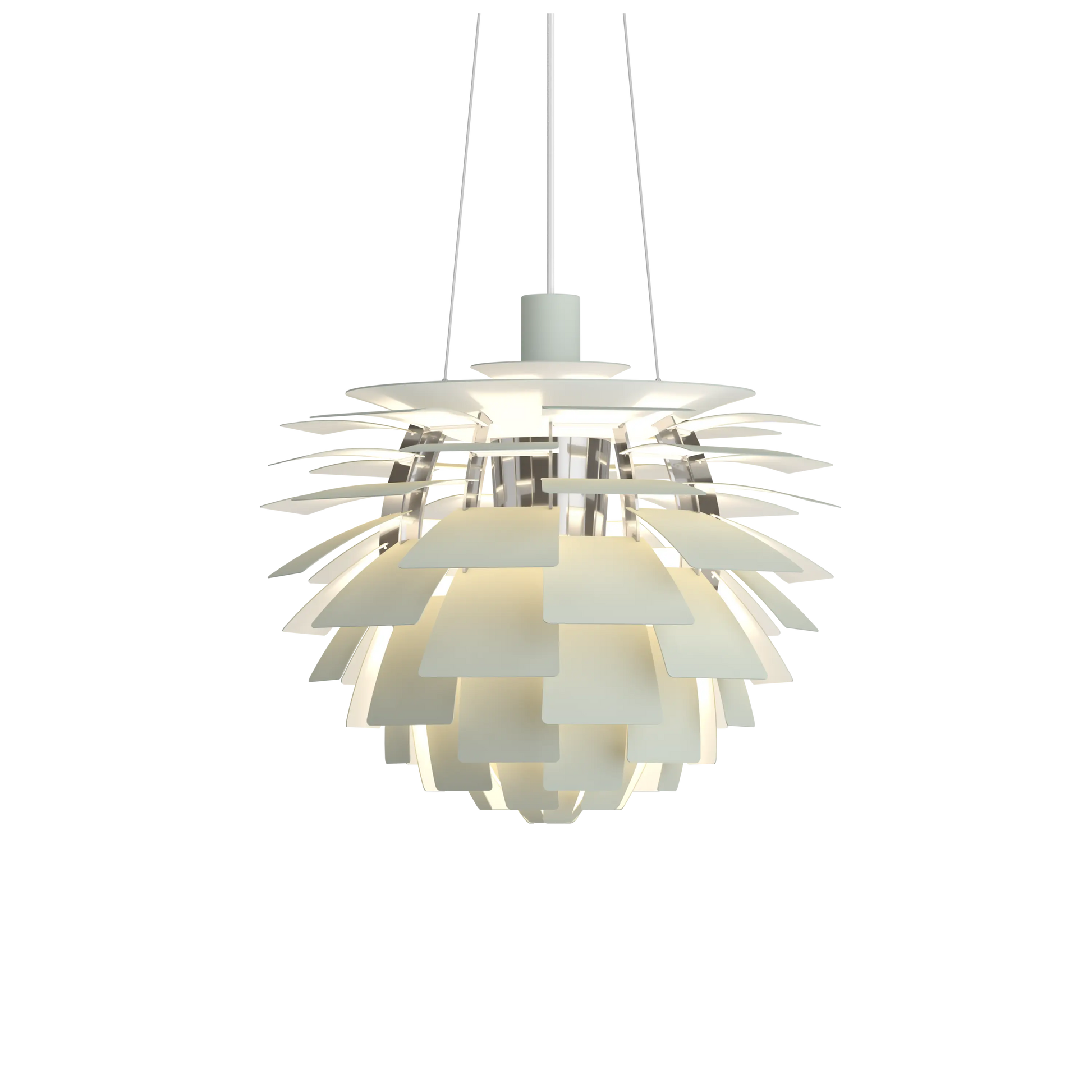 PH Artichoke Dusty Green with High Lustre Chrome Plated chandelier 18.9 inch from Malane Lighting