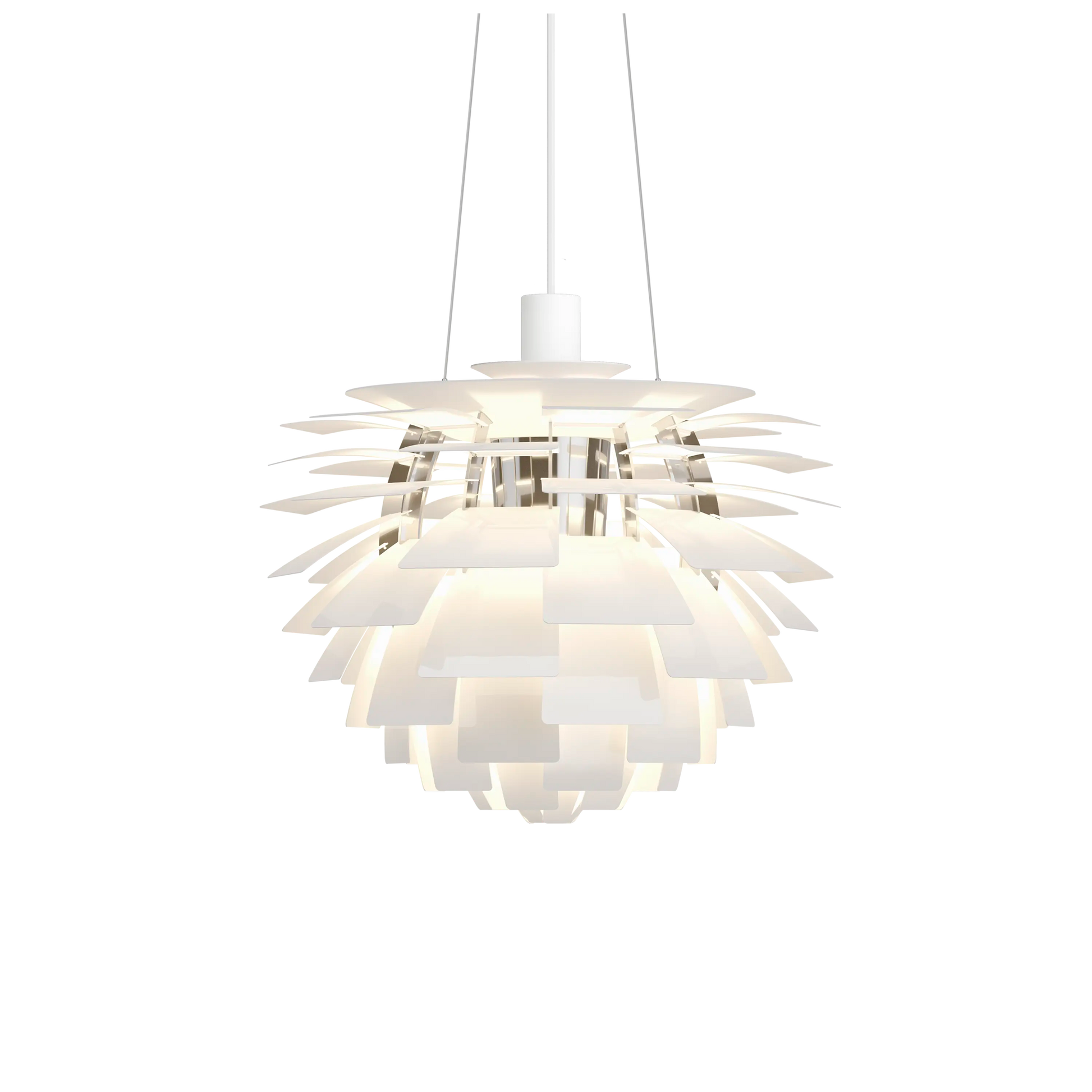 PH Artichoke White chandelier 18.9 inch from Malane Lighting