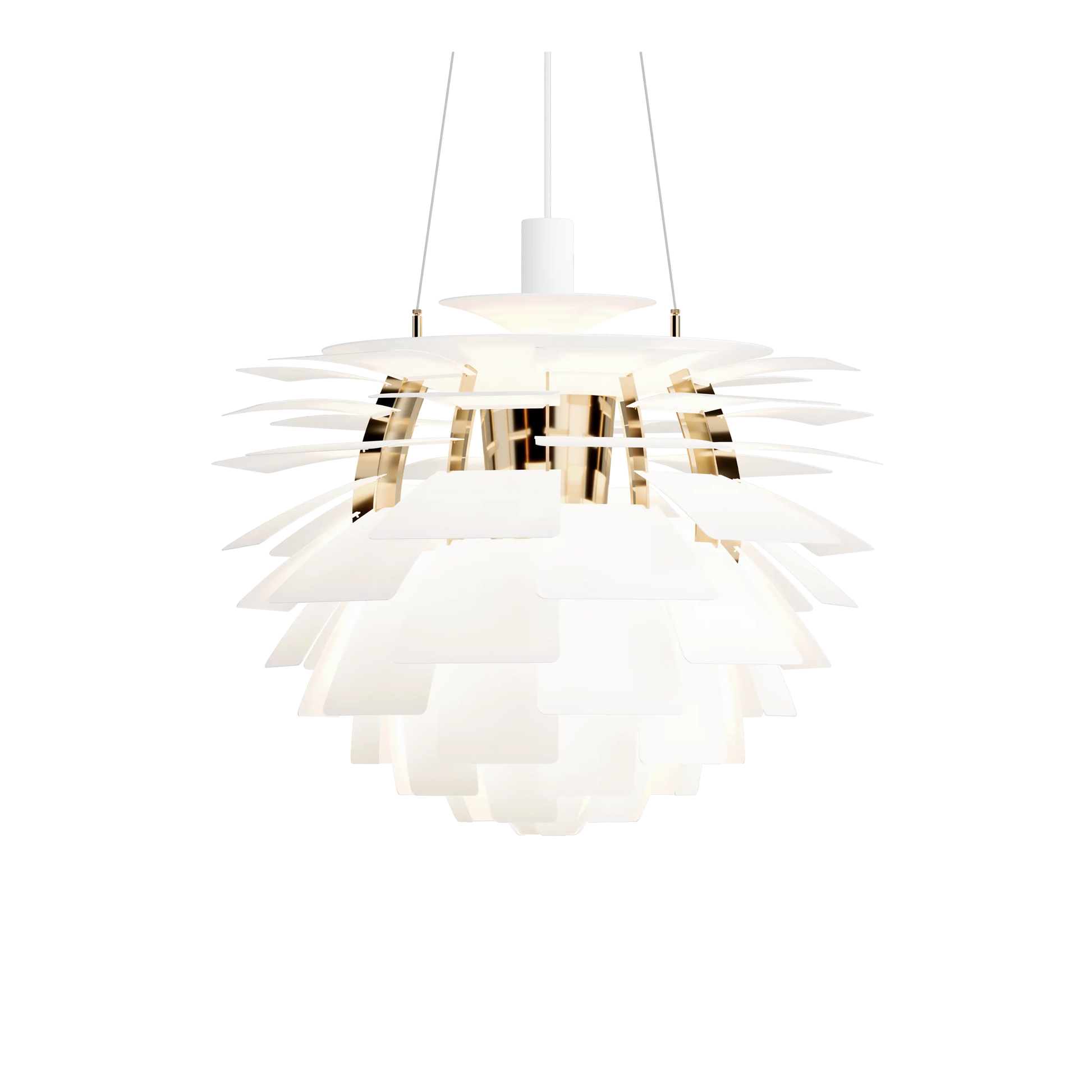 PH Artichoke Soft White with Brass Metallised chandelier 23.6 inch from Malane Lighting