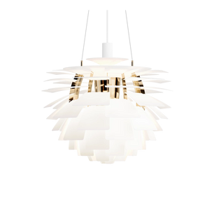 PH Artichoke Soft White with Brass Metallised chandelier 23.6 inch from Malane Lighting