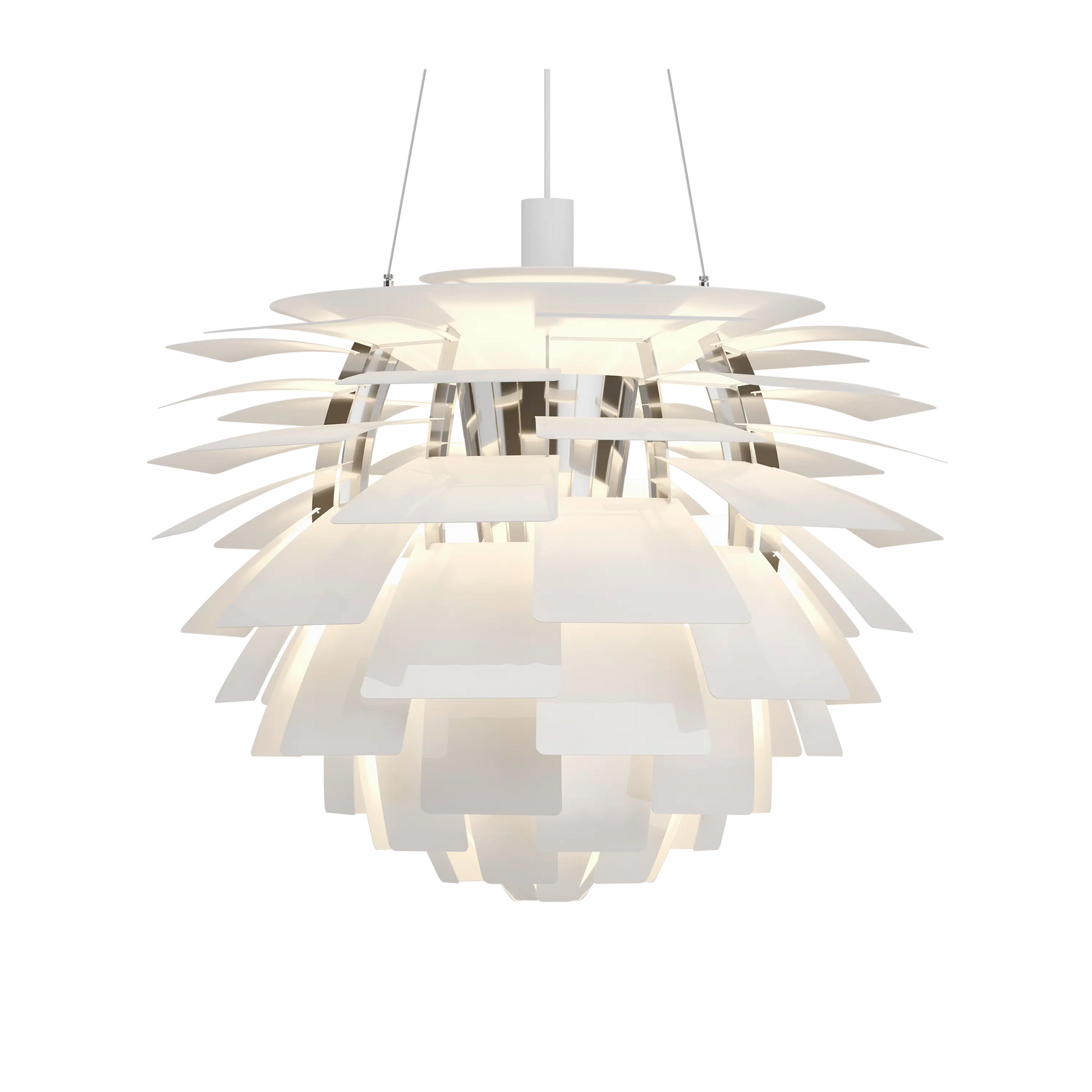 PH Artichoke White chandelier 28.3 inch from Malane Lighting
