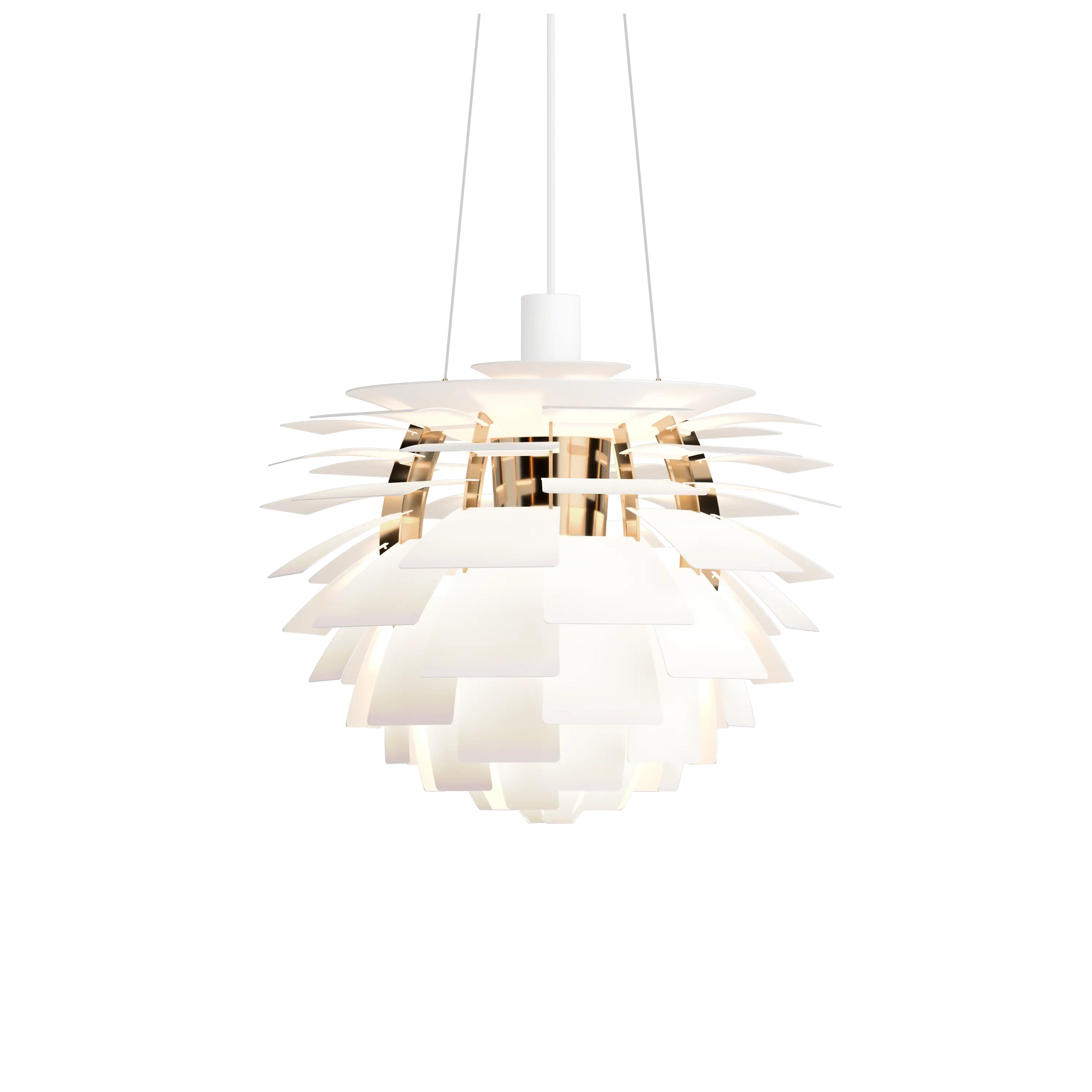 PH Artichoke Soft White with Brass Metallised chandelier 18.9 inch from Malane Lighting