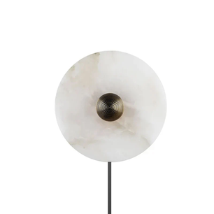 Plug In Alabaster Disc Wall Sconce