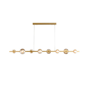 Brass Bar Glass Chandelier