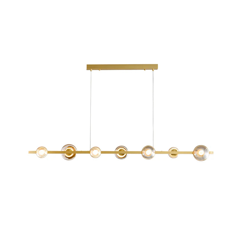 Brass Bar Glass Chandelier