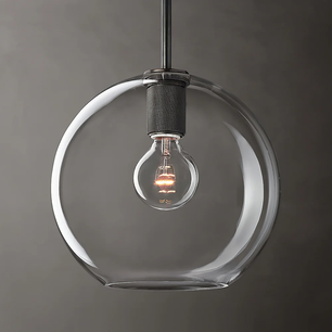 Brass & Clear Glass Pendant Light