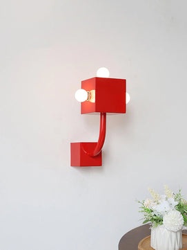 Red Cube Wall Lamp