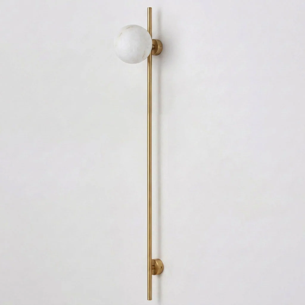 Sfera Alabaster Globe Vertical Wall Sconce