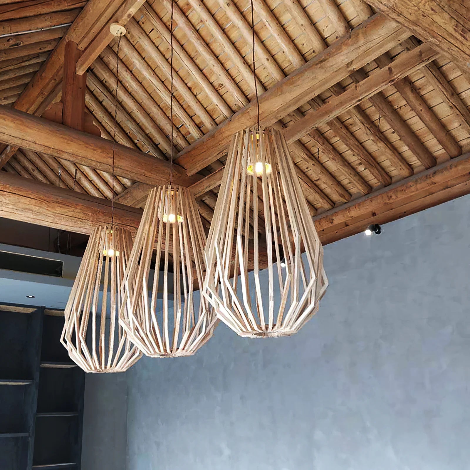 Wood Cage Pendant Lamp