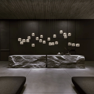 Square Multi Crystal Light Pendant Chandelier