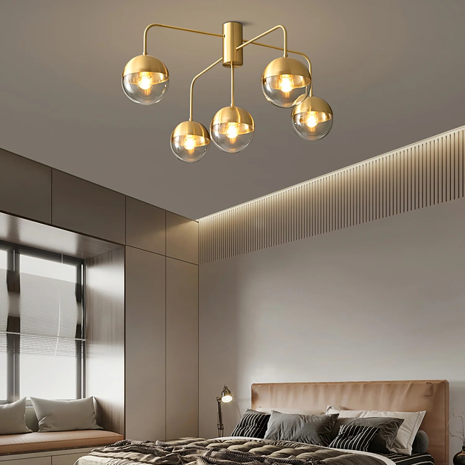 Brass Globulars Ceiling Lamp