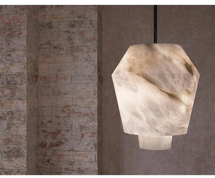 Volterra Alabaster Cylindrical Suspension