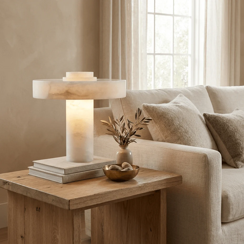 Natural Alabaster E26 Table Lamp