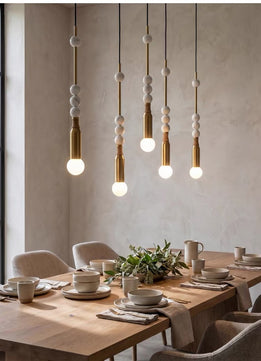 Atelier Marble & Brass Pendant Light