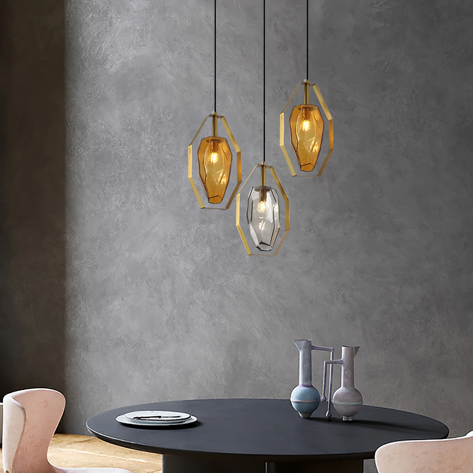 Faceted Gem Pendant Light