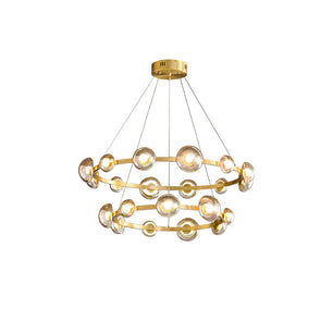 Brass Bar Glass Chandelier