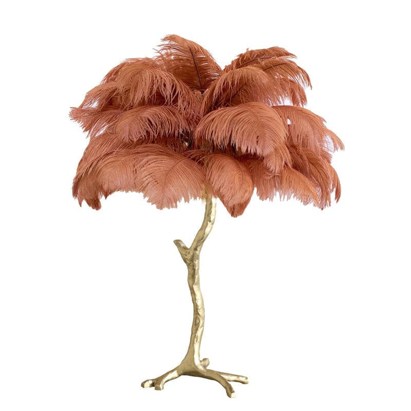 Ostrich Feather Table Lamp