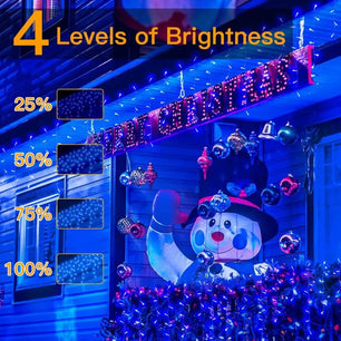 486 LED Blue Icicle Christmas Lights