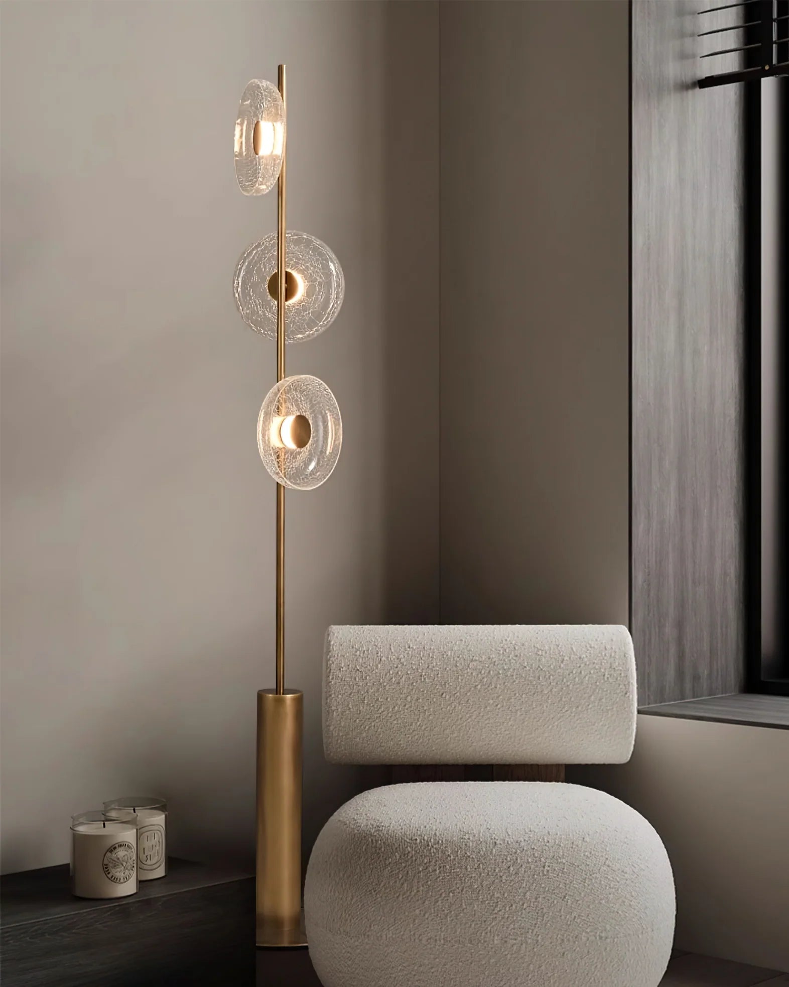 Glacier Crackle Glass Floor Lamp