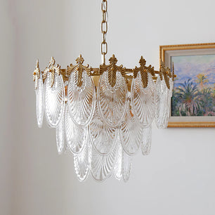 Brass Leaves Chandelier