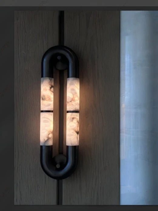 Volterra Dual-Crescent Alabaster Sconce