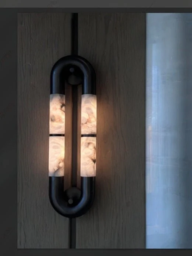 Volterra Dual-Crescent Alabaster Sconce