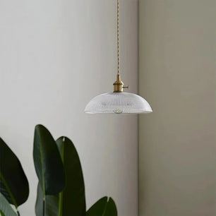 Vintage Copper Bowl Glass Pendant Light S121