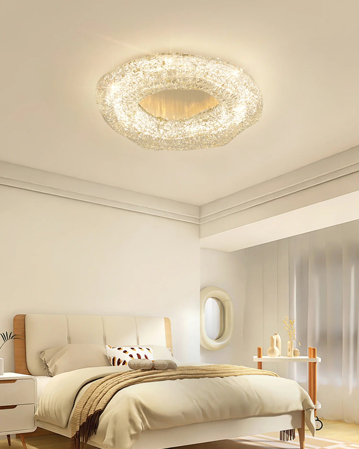 Glacial Pattern Resin Ceiling Light