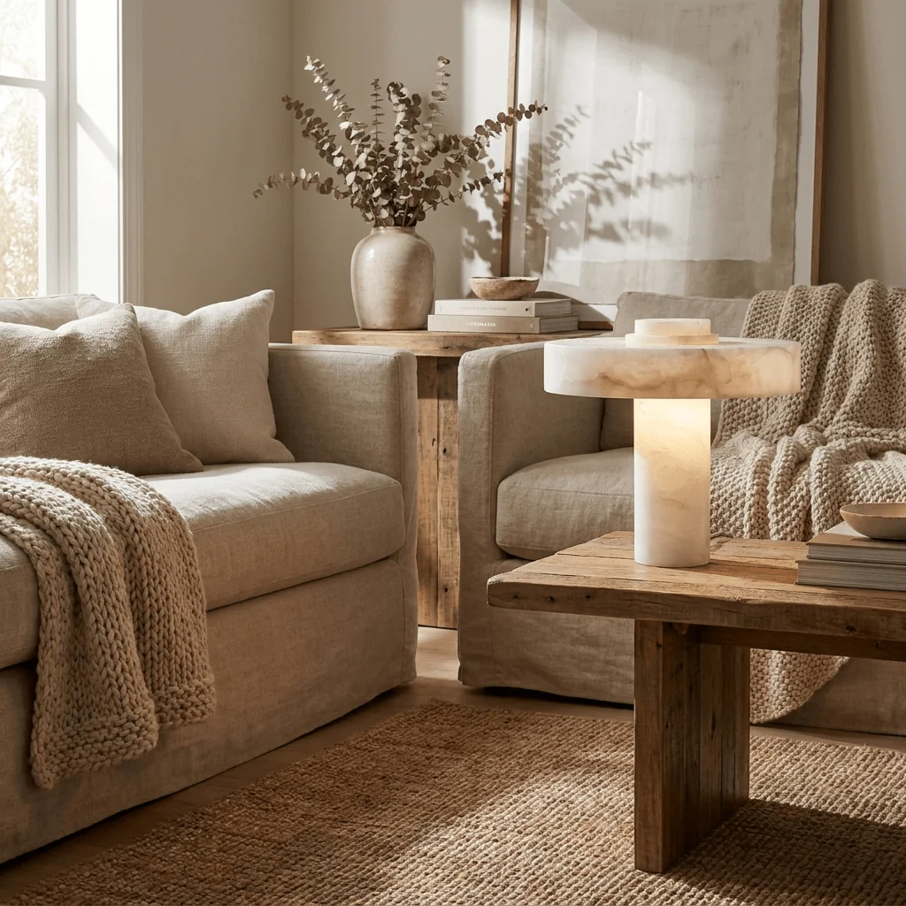 Natural Alabaster E26 Table Lamp
