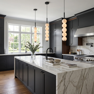 Alabaster Bead Pendant Light