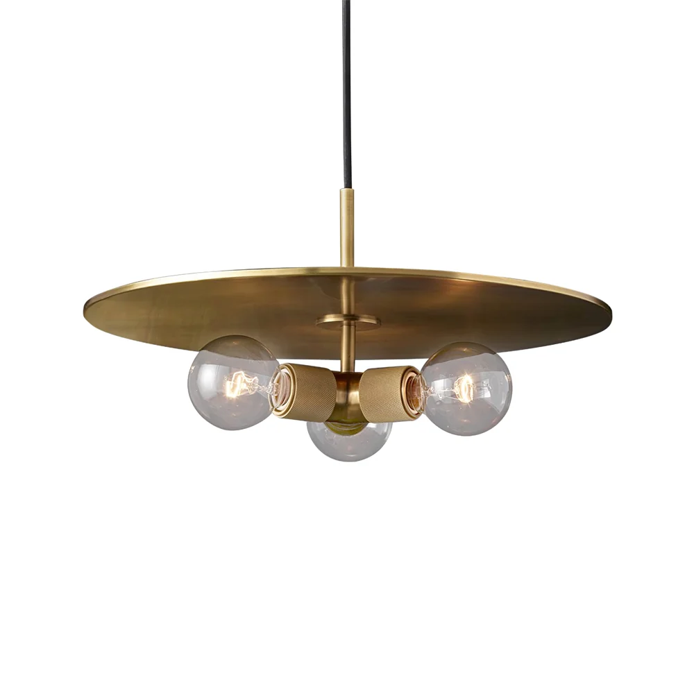 Brass & Clear Glass Pendant Light