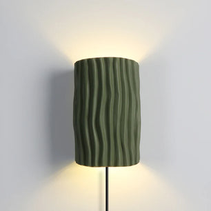 Pleated Resin Plug In Wall Lamp