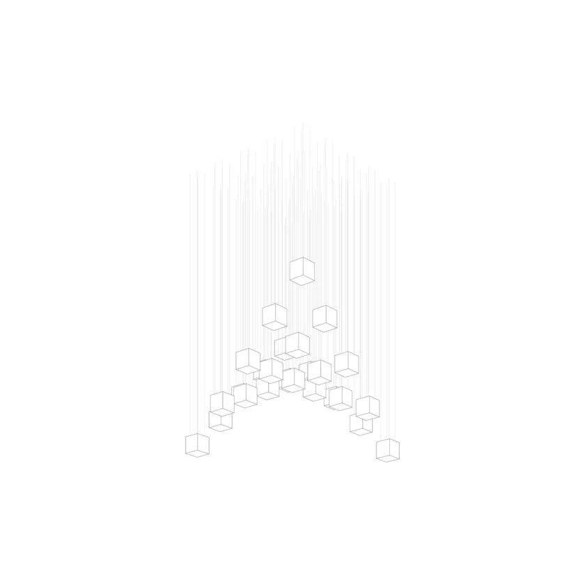 Square Multi Crystal Light Pendant Chandelier